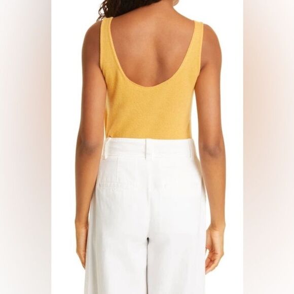 🎀 Vince 100% cashmere orange lightweight knit tank top xxs - Picture 2 of 12